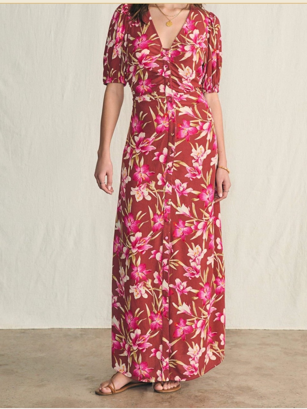 Faherty Sorrento Maxi Dress Size Large New